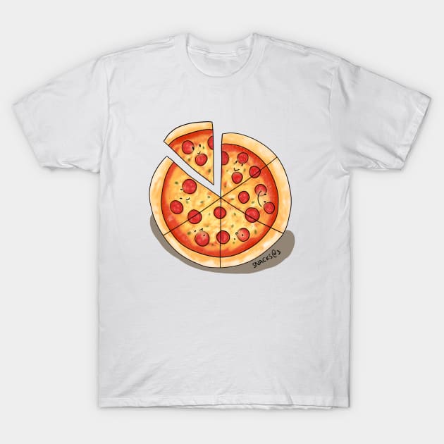 Pepperoni pizza slices T-Shirt by Snacks At 3